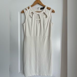 White Aline zipper back dress